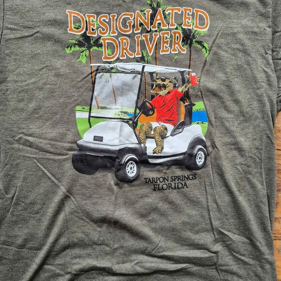 'Designated Driver' Golf Cart -Tarpon Springs, FL Short Sleeve T-Shirt - Medium - Picture 2 of 6